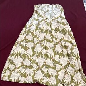 Rachel Zoe Green and White Palm Print Midi Skirt